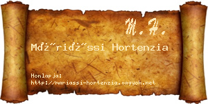 Máriássi Hortenzia névjegykártya